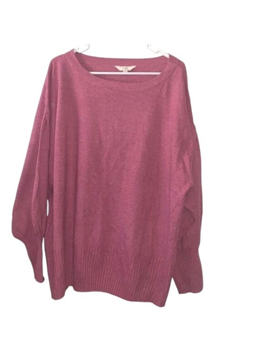 Terra & Sky Womens Plus Size 2X Burgundy Knit Pullover Sweater